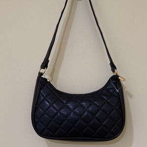 Chic Small Black Quilted Shoulder Bag Faux Leather Women’s Boho classic bag
